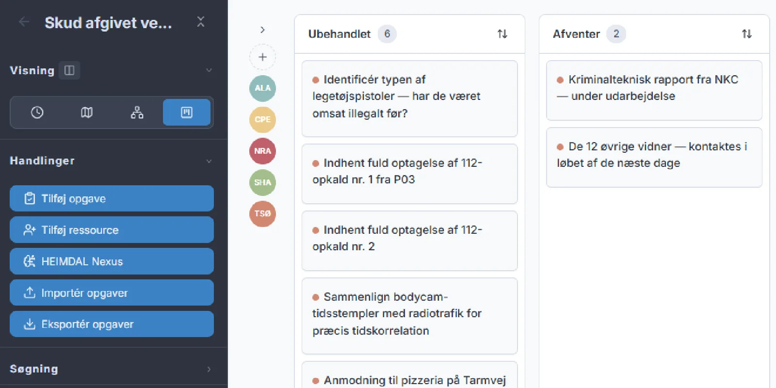 Kanban-tavle med opgaver